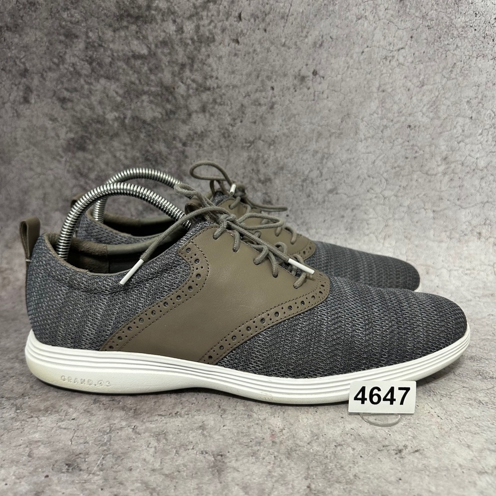 Cole Haan Grand Tour Knit Oxford Mens 11.5 Gray Brown C31346 Wingtip Sneakers